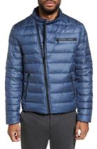 Men's Kenneth Cole New York Asymmetrical Full Zip Insulated Puffer Jacket, Size - Blue