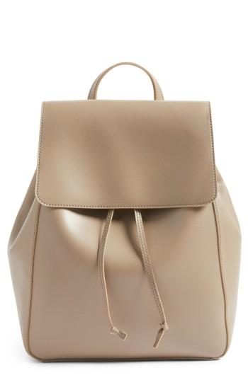 Sole Society Ivan Faux Leather Backpack - Beige