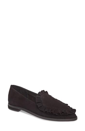Women's Cecelia Pepper Ruffle Flat .5 M - Black