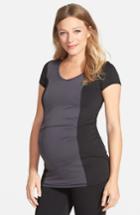 Women's Maternal America Colorblock Maternity Top - Grey