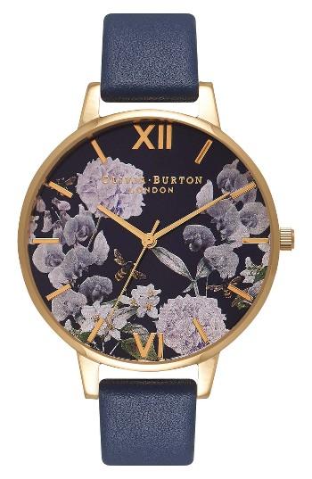 Women's Olivia Burton Leather Strap Watch, 38mm