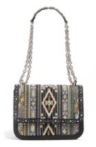 Chelsea28 Dahlia Embroidered Faux Leather Crossbody Bag - Black