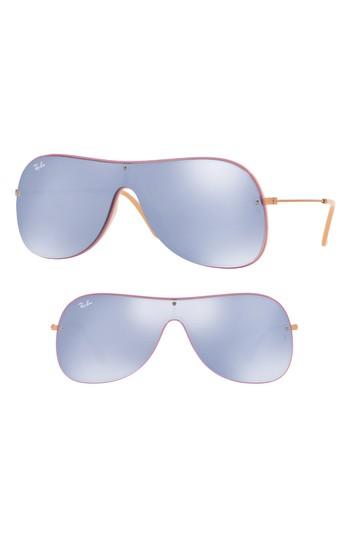 Women's Ray-ban Highstreet 138mm Shield Sunglasses - Lilac Mirror