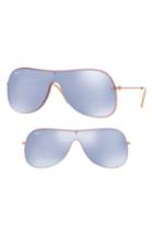 Women's Ray-ban Highstreet 138mm Shield Sunglasses - Lilac Mirror
