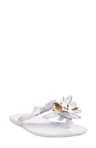 Women's Nine West Mapilo Flower Embellished Jelly Flip Flop M - White