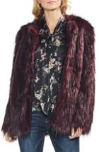 Women's Vince Camuto Faux Fur Kiss Front Jacket - Brown