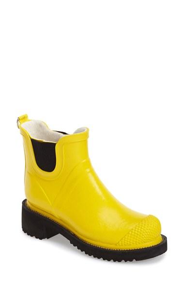 Women's Ilse Jacobsen Hornbaek 'rub 47' Short Waterproof Rain Boot Eu - Yellow