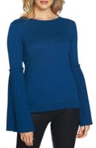 Women's Cece Pleated Bell Sleeve Sweater, Size - Blue