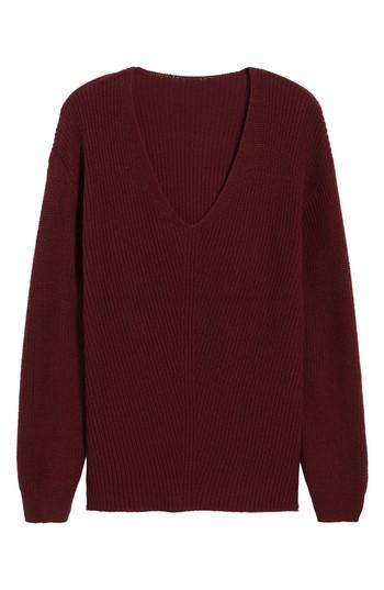 Women's Bp. V-neck Sweater, Size - Burgundy