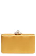 Nordstrom Crystal Imitation Pearl Clasp Box Clutch - Yellow