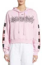 Women's Off-white Taxi Crop Hoodie - Pink
