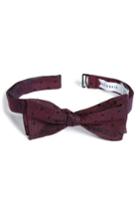 Men's Calibrate Modern Heather Dot Silk Blend Bow Tie, Size - Red