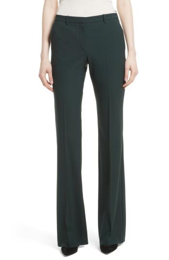 Women's Theory Demitria 2 Flare Leg Stretch Wool Pants - Green