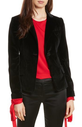 Women's Milly Velveteen Blazer - Black