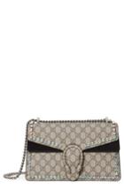 Gucci Small Dionysus Crystal Embellished Gg Supreme Canvas & Suede Shoulder Bag - Beige