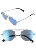 Women's Valentino 51mm Round Sunglasses - Matte Ruthenium/ Grey Crystal