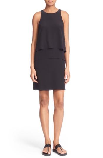 Women's Tibi Layered Silk Dress - Black