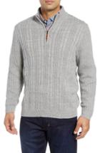 Men's Tommy Bahama Tenorio Cable Knit Zip Sweater, Size - Grey