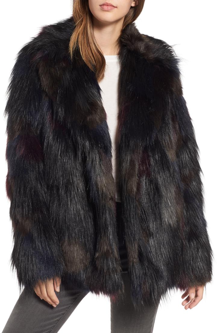 Women's Rachel Rachel Roy Multicolored Faux Fur Jacket - Purple