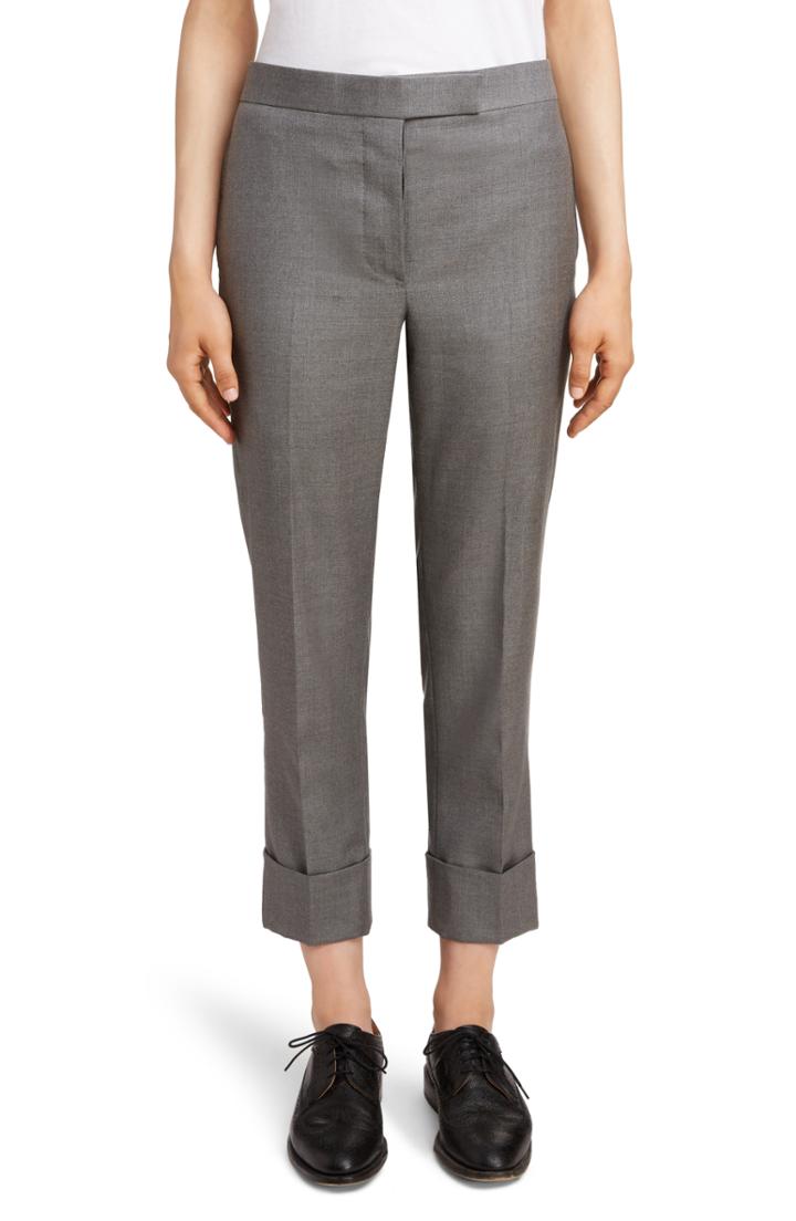 Women's Thom Browne Twill Cuffed Pants