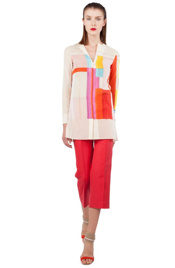 Women's Akris Colette Cotton & Silk Crop Pants