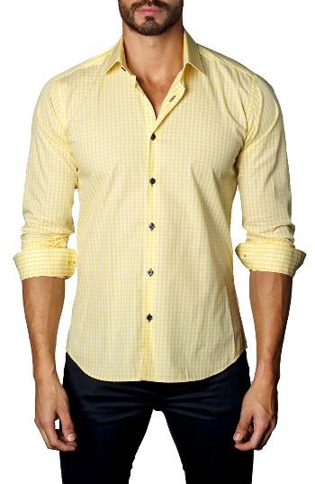 Men's Jared Lang Trim Fit Print Sport Shirt - Yellow