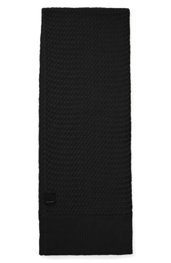 Women's Canada Goose Basket Weave Merino Wool Scarf, Size - Black