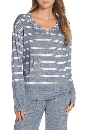 Women's Felina Jenny Slub Knit Lounge Hoodie - Blue