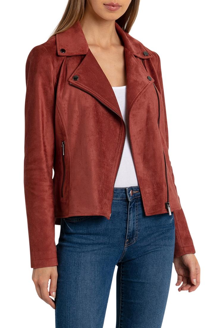 Women's Bagatelle Faux Suede Biker Jacket