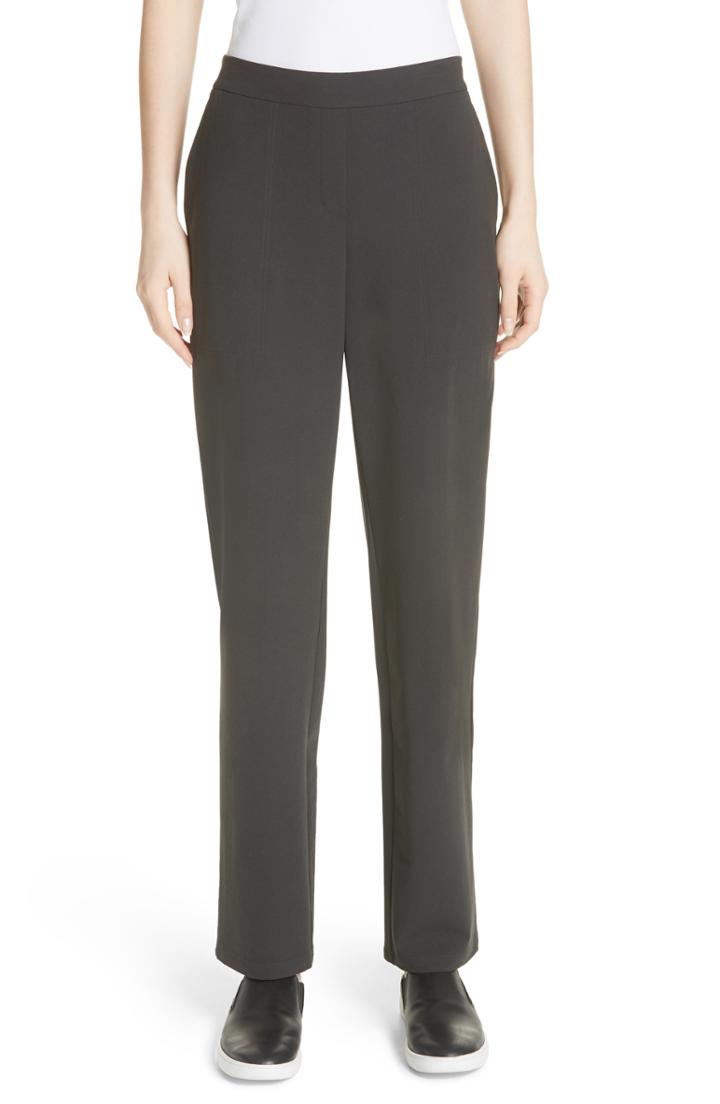 Women's Lafayette 148 New York Fulton Elastic Waist Millennium Crepe Pants, Size - Grey