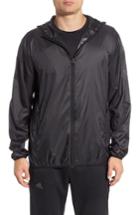 Men's Adidas 3-stripes Zip Windbreaker - Black