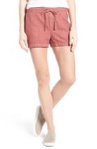 Women's Caslon Drawstring Linen Shorts, Size - Red