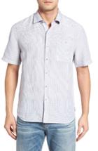 Men's Tommy Bahama Sand Standard Fit Check Linen Blend Sport Shirt - Grey