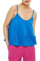 Women's Topshop Peplum Camisole Us (fits Like 0-2) - Blue