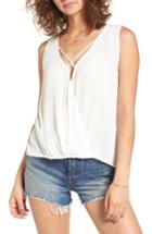 Women's Love, Fire Cross Front Top - White