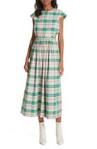 Women's Tibi Hani Plaid Cutout Midi Dress - Red