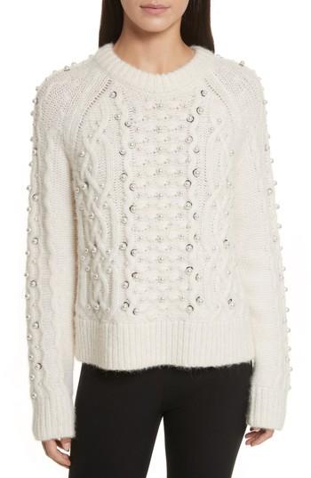 Women's Rag & Bone Jemima Wool & Alpaca Blend Beaded Sweater - Ivory