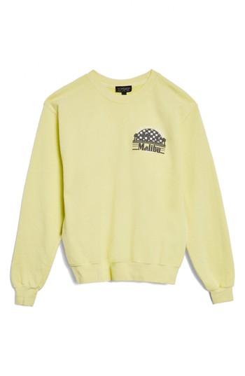 Women's Topshop Malibu Sweat Top - Yellow