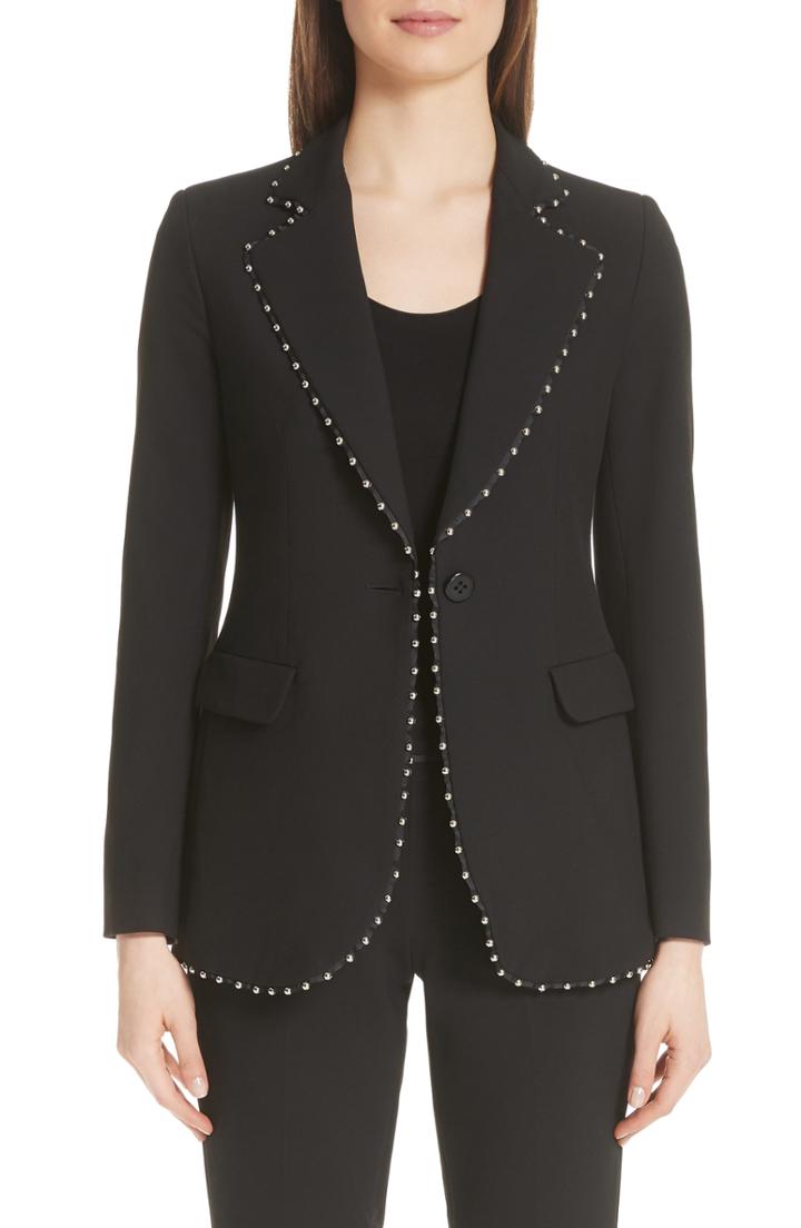Women's Emporio Armani Studded Jacket Us / 44 It - Black