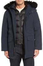 Men's Ugg Butte Water-resistant Down Parka With Genuine Shearling Trim - Black