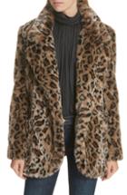 Women's Smythe Leopard Print Faux Fur Coat - Brown