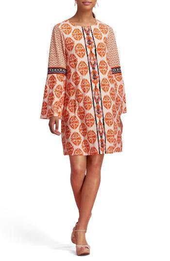Women's Eci Print Bell Sleeve Dress - Orange