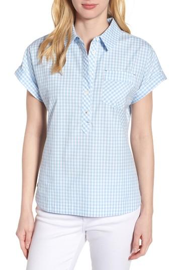 Women's Vineyard Vines Gingham Prepster Popover Blouse - Blue