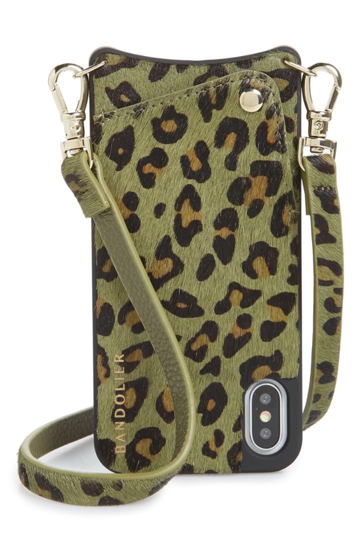 Bandolier Emma Genuine Calf Hair Iphone X/xs/xs Max & Xr Crossbody Case - Green