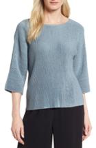 Women's Eileen Fisher Metallic Hemp Blend Sweater - Blue