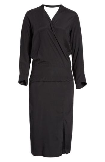 Women's Zero + Maria Cornejo Stretch Silk Faux Wrap Dress
