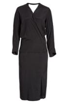 Women's Zero + Maria Cornejo Stretch Silk Faux Wrap Dress