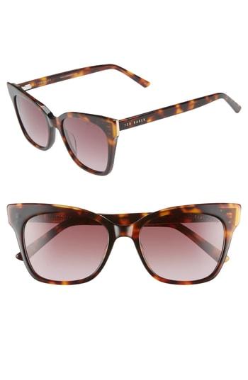 Women's Ted Baker London 53mm Square Cat Eye Sunglasses - Tortoise
