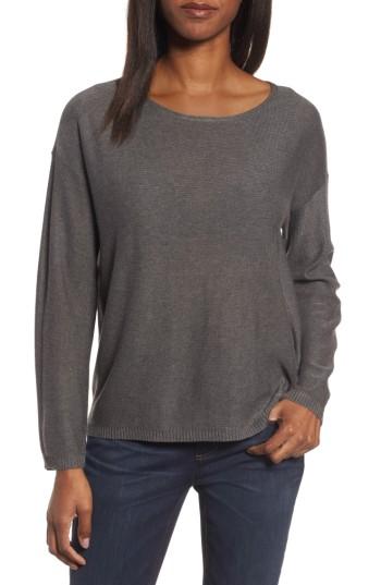 Women's Eileen Fisher Tencel & Wool Boxy Sweater - Brown