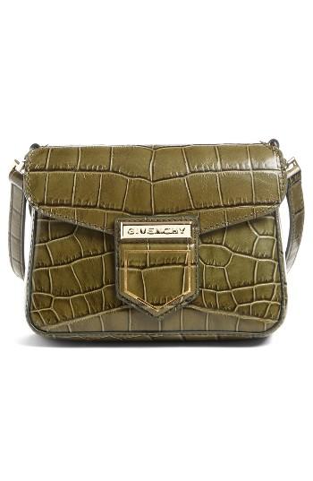 Givenchy Mini Nobile Croc Embossed Leather Crossbody Bag -
